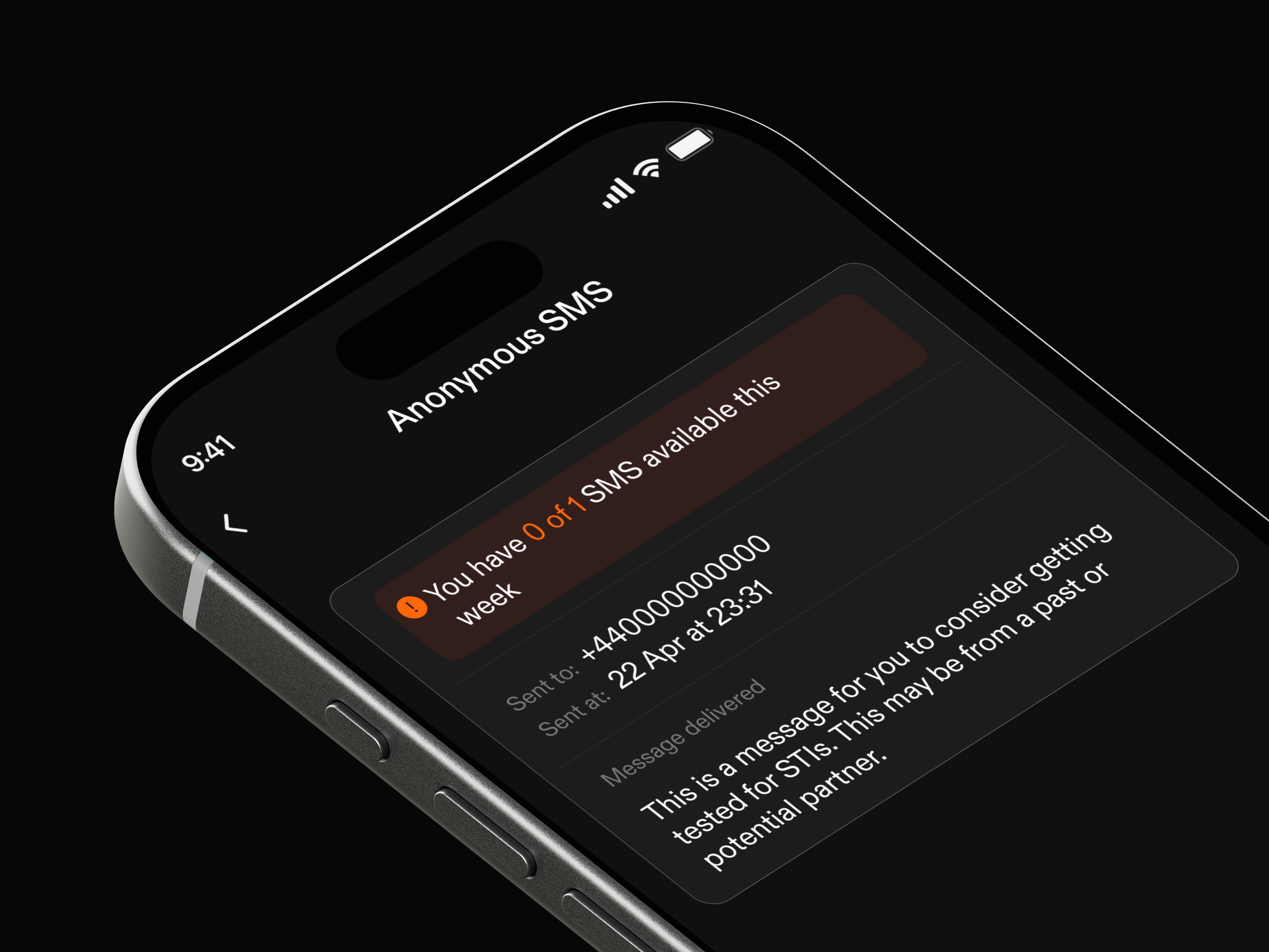 Anonymous SMS sent status preview